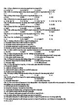 Đề thi lý thuyết học kỳ II môn Hóa học Lớp 12